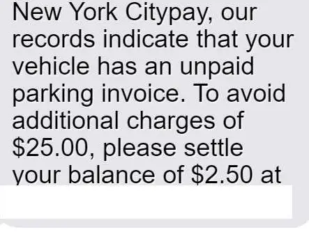NYC City Pay 'Unpaid Parking Invoice'