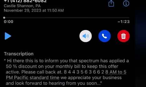 Spectrum 50% Discount Scam