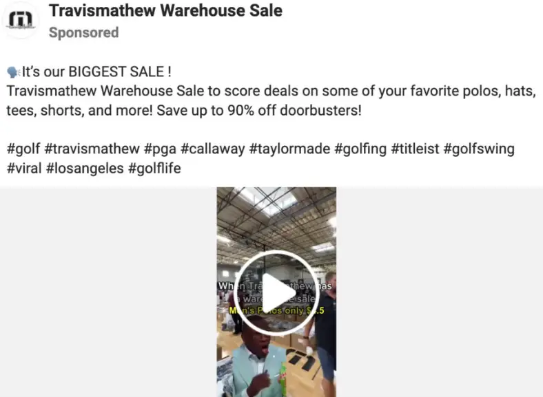 Travis Mathew Warehouse Sale Scam