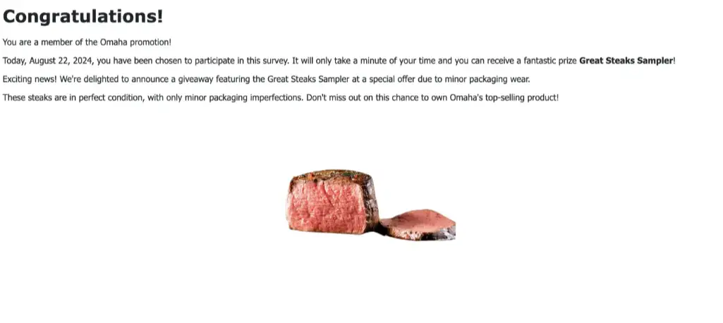 Omaha Steak Sample Deal Facebook 