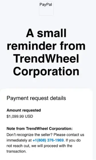 TrendWheel Corporation Paypal Scam